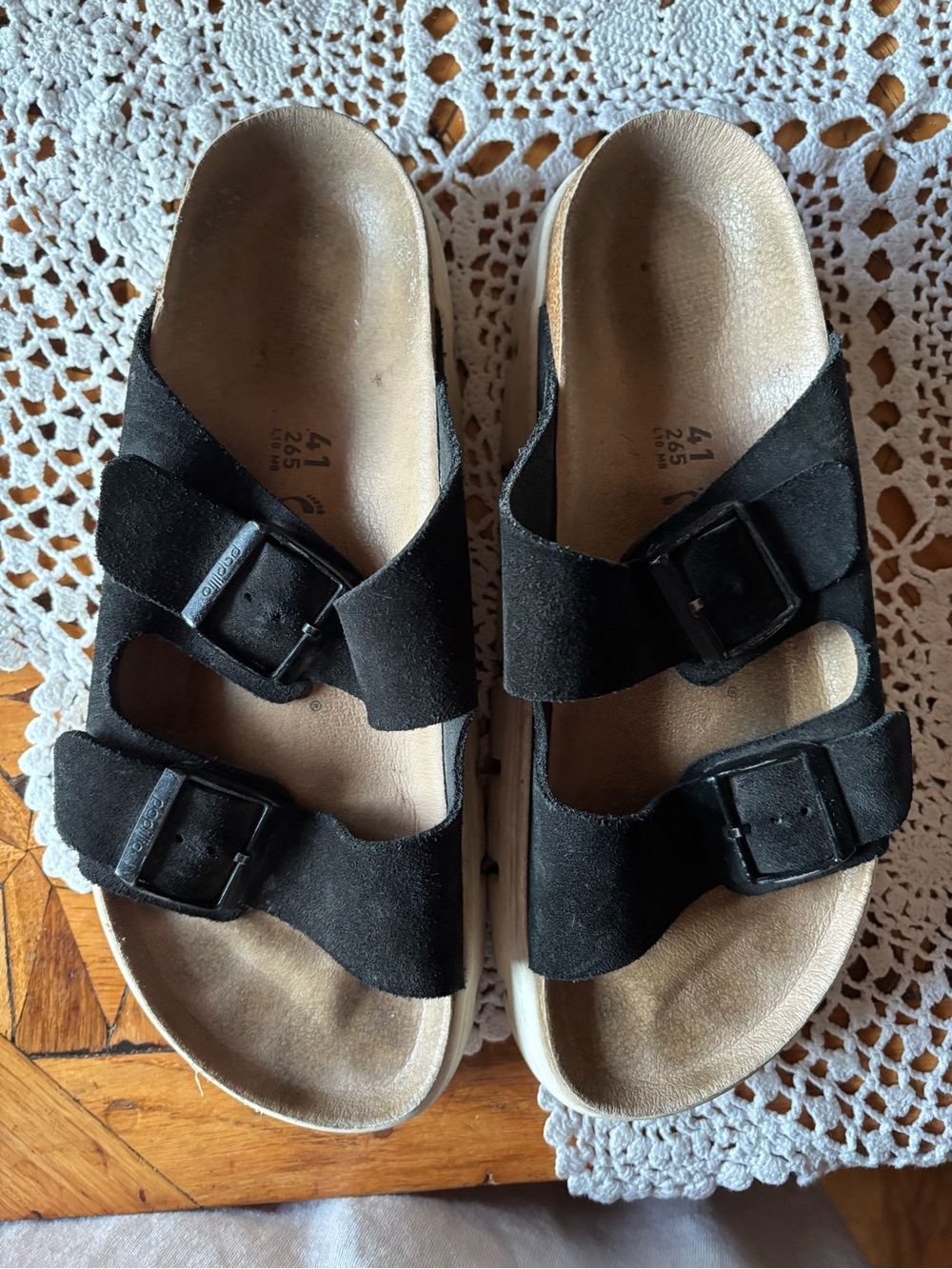 Women’s Birkenstock Papillio Black suede Arizona Sandals